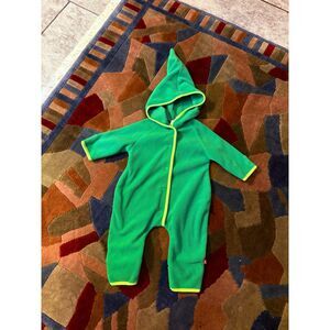 Zutano Green Hooded Kids Jacket with Yellow Trim